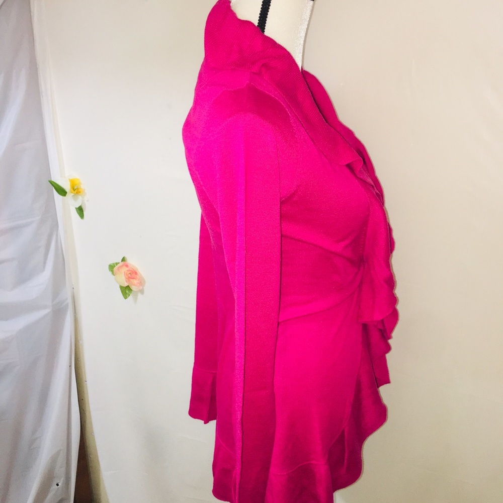 ‼️🔥NWT TRACY NEGOSHIAN Fuschia Silk Cardigan🔥‼️ - Picture 5 of 8